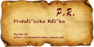 Prohászka Réka névjegykártya